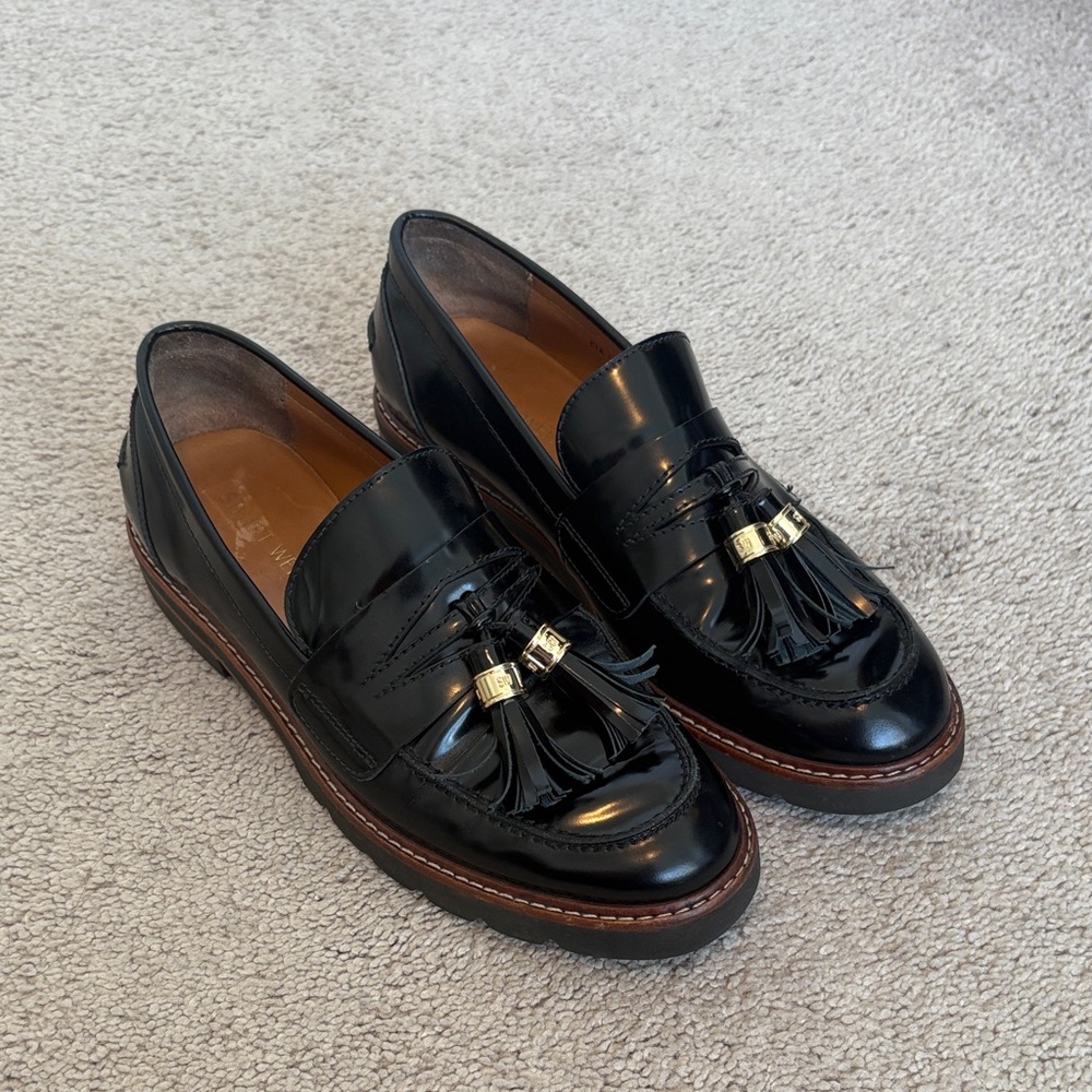 Stuart Weitzman Manila Leather Tassel Loafers